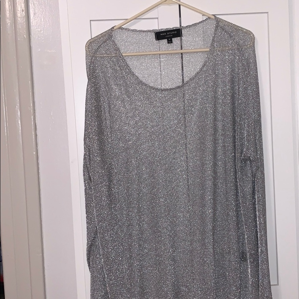 Beautiful silver blouse cute with any pants